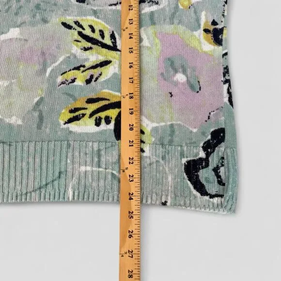 Nic + Zoe Women's Greenhouse Garden Sweater Blue Cotton V-Neck Size XL - Picture 8 of 11